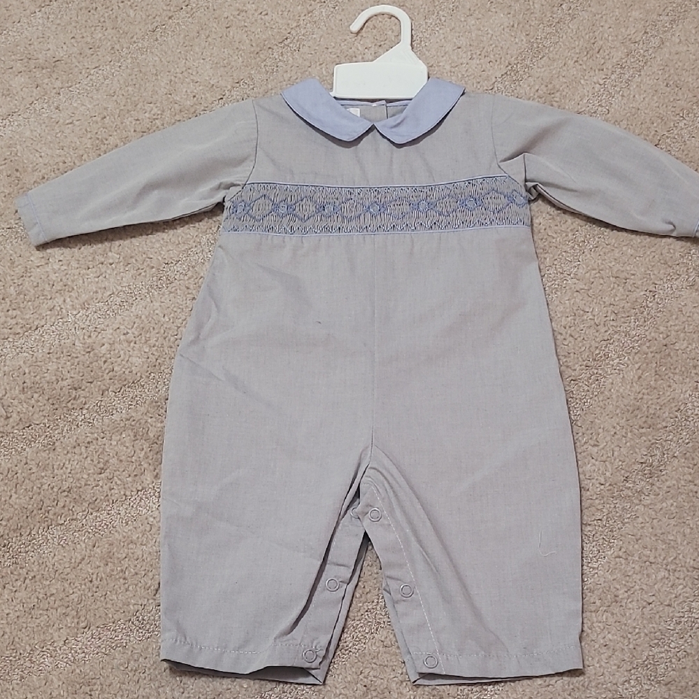 Petit Ami Gray and Blue Kids One Piece